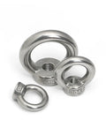 Premium 304 Stainless Steel Lifting Eye Nut Screw Ring Eyebolt M10 set including M6, M10, and M12 sizes for heavy duty rigging.