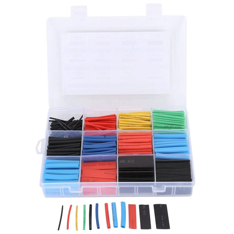 Cool Heat Shrink Tube Kit With 560 Durable Cross-Linked Polyolefin Sleeves For Flame Retardant Wire Insulation And Cable Protection Perfect For Diy Electrical Repairs And Home Upgrades, assorted sizes in organizer case