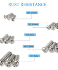 Massive 750 Piece Small Machine Screw Set M1.4 M1.6 M2 M2.5 M3 Phillips pan head tiny screws, nickel plated carbon steel kit