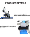 No Sweat Automatic Flat Labeling Machine With Heavy Duty Conveyor For Rapid Bottle Packaging Intelligent Touchscreen Interface details, highlighting multi-rod positioning and smoothing brush.