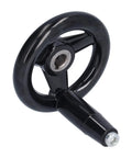 Round Handwheel With Nonslip 3 Spoke Design, Durable Bakelite Revolving Handle Wheel With Cover for precise control in machinery
