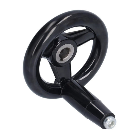 Round Handwheel With Nonslip 3 Spoke Design, Durable Bakelite Revolving Handle Wheel With Cover for precise control in machinery