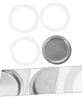 Espresso Maker Replacement Gaskets And Silicone Sealing Rings One Set For Coffee Pot Accessories Pro For Home Kitchen And Coffee Bar Barista Grade Silicone Seals That Fit Most Pots showing silicone rings and steel filter