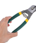 Pro Multi-Functional Cable Stripping Pliers With Ergonomic Handle For Precise Wire Gauge Adjustment held in hand.
