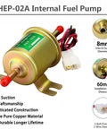 12V Inline Low Pressure Fuel Pump For Gas And Diesel With 2.5 To 4 PSI Output, 30 GPH Flow Rate, 8 Mm Hose Size, Built In Check Valve