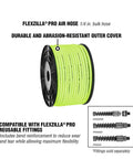 Premium Hybrid Air Hose One Quarter Inch By 250 Feet Bulk Plastic Spool Heavy Duty Workhorse Lightweight Kink Resistant