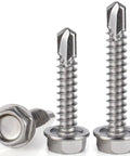 230-Piece No Pilot Hole Self Drilling Screws For Metal 8 By One Half Inch Stainless Steel 410 Self Tapping Sheet Metal Screws