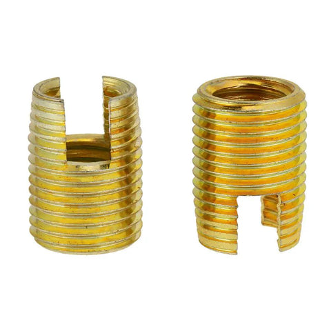 50 Pieces Self Tapping Thread Inserts Kit For Metal And Plastic Repair No Tap Needed M3 To M12 Includes Install Tool Screw Bushing Set Easy Quick Install Durable Thread Repair brass threaded inserts, slotted design