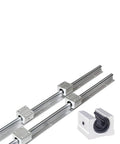 Heavy Duty SBR16 1200mm Linear Rail Kit With Two Rails And Four SBR16UU Bearing Blocks, 16mm Guide, shown in full view.