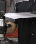 Person using Pneumatic Sheet Metal Puncher And Flange Rivet Tool With Air Connector for quick seam repairs on metal sheet