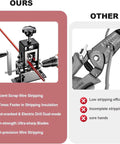 Comparison of manual wire stripping machine for copper wire 0.06 to 1 inch gauge, drill powered hand crank wire stripper tool