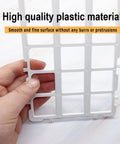Two Pack 24 Hole White Plastic Test Tube Rack, Detachable Holder For 25mm And Smaller Tubes, close-up of plastic grid