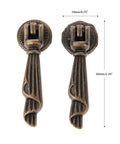 Antique Bronze Metal Drawer Cabinet Pulls 2 Pack With Screws, Single Hole Drop Handles 0.75 X 2.36 Inches, Vintage Style Hardware