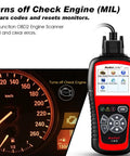AL519 OBD2 Scanner Pro Car Diagnostic Tool with speedometer panel detail, used to clear codes and check engine light.