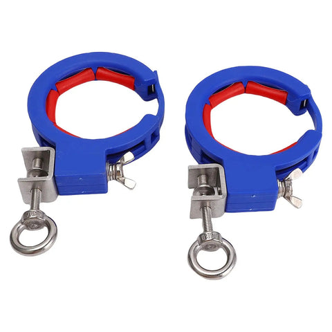 Two Pack Cable Tray Rollers Red Axis Nylon Wire Guide For Smooth Wire Pulling And Laying Screw In Install Roller For Outdoor And Indoor Construction Heavy Duty Cable Management Solution, blue and red