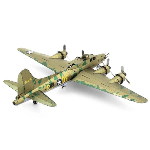 B 17 Flying Fortress 3D Metal Model Kit For Teens And Hobbyists No Glue Needed Easy Clip Panels Tweezers Recommended Paint Ready Aircraft