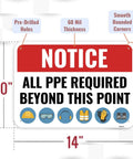 Heavy Duty PPE Safety Sign 14 By 10 Inches Aluminum Construction Site Sign For Workplace Safety Personal Protective Equipment