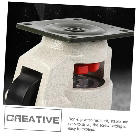 Four Pack Heavy Duty Swivel Leveling Casters For Workbenches And Industrial Carts, Adjustable Universal Plate Wheels, 60mm flat base