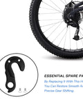 Derailleur Hanger Replacement for Mountain Bikes and Road Bicycles - Fits Diamondback Overdrive, Raleigh Talus and More, Part 32-68-412 HW-DHG-016, Restores Precise Shifting and Smooth Gear. Shown with rear bike wheel.