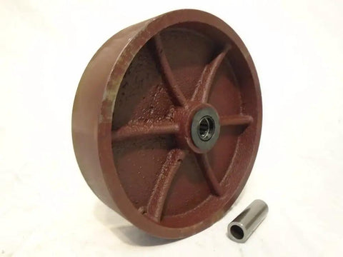 Set Of Four 8 By 2 Inch Heavy Duty Casters With Kingpinless Ductile Steel Wheels Delivering 2000 Lb Capacity Each Featuring a single cast iron wheel.