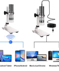 4K Digital Microscope With Metal Pro Stand, 3840x2160 Resolution USB Scope, 50X To 1000X Magnification, Compatible With iPhone Android Tablets Mac Windows Linux Chrome, Crystal Clear Views For Pro Detail Junkies, metal stand, USB cable