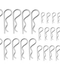 25 Piece Cotter Pin Set For Heavy Duty Use, Zinc Plated Hairpins Assortment With 5 Sizes M1.2x20mm, M1.5x30mm, M2x40mm, M2.5x55mm, M3x60mm