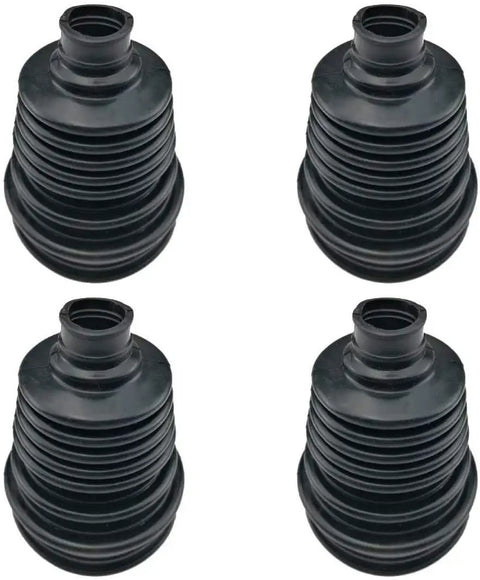 4 Pack Universal CV Joint Boot Kit With Silicone Telescopic Sleeves For Drive Shaft Dust Cover Replacement Includes 12 Stainless Steel Clips Black