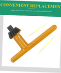 Rock Solid Four Piece T Handle Drill Chuck Key Set Universal Fit, yellow T-handle key with rubber grip for workshop use.