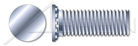 Self-clinching flush-head stud, 3/8-16 x 1 in, full-thread, zinc-plated steel