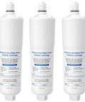 Three Pack AP431 Compatible Cartridge Replacement For Whole House Scale Inhibition Inline Water System shown upright