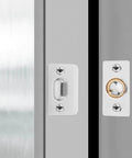 Adjustable Closet Door Ball Latch Hardware Set For Wooden Doors In Copper And Stainless Steel DIY Friendly Easy Install Pantry Latch Kit With Decorative Top Bead Durable Double Door Locks Smooth Operation on door frame