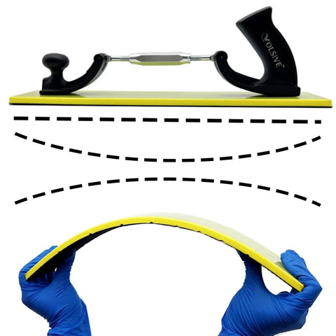 Adjustable Bendable Longboard Sander Block for Flexible Contoured Sanding With Hook and Loop Backing And Ergonomic Grip 7 By 42 Cm