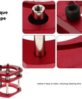 Close-up of Sturdy Iron Router Lift Table Base With Red Finish For Small Electric Tenoning And Trimming Machines, Featuring Easy Clean Design.