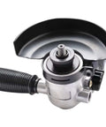 Top Shelf Pneumatic Angle Grinder Featuring Four Inch Angle Polishing Capability With Kickin Air Powered Mechanism For Heavy Industrial Metal Working Jobs, showing the grinder head with a protective guard.