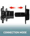 Universal Steering Wheel Quick Release Adapter With Six Hole Racing Hub Mounting Kit showing connection mode with black alloy components.