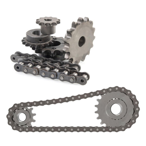 Roller Chain Sprocket B Type For Three Eighths Inch Pitch, 20 Teeth, 30mm Bore, A3 Steel With Hardened Teeth, Tough As Nails, ISO DIN 06B 1, 8mm Keyway, Single Strand, With Two Set Screws At Ninety Degrees
