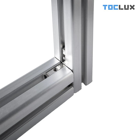 20 Pack 4040 Aluminum Extrusion Hidden Inside Connectors L Shape Corner Brackets With Hex Screws T Slot Linkage Fittings For 40 Series Profiles Zinc Alloy Rustproof Make Those Builds Sick, showing corner connection in an aluminum frame.