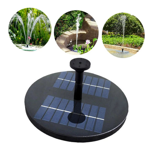 1.6W Solar Powered Pump Kit For Outdoor Water Features And Floating Fountains with circular panel and spray heads