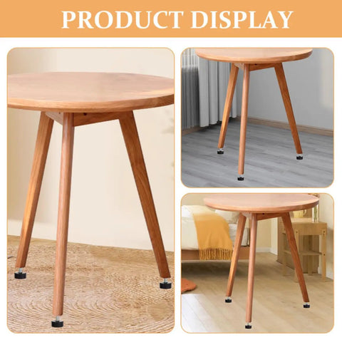 4 Pack Adjustable Rubber Feet for Furniture With Screw In Design on round wooden table enhancing stability and protection