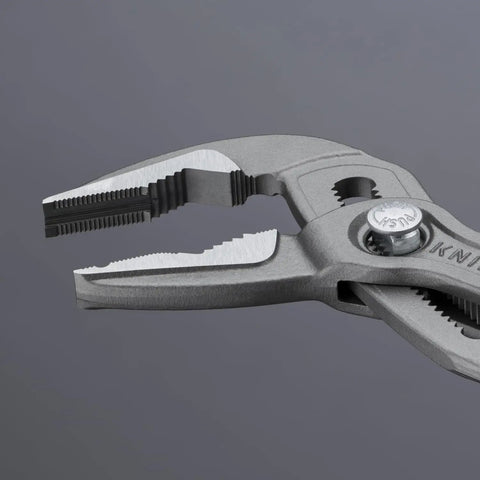 Extra Slim Cobra Pliers With Narrow Jaws And Slim Head For Tight Spaces, Front Serration Grips Round Parts Like Screws Bolts And Wire Rope