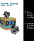 Two Piece Wheel Bearing And Hub Assembly Set For 2010-2017 Equinox DIY Friendly on box with two assemblies