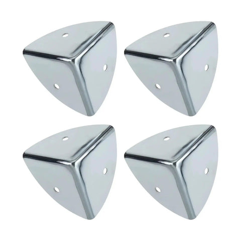 Tough As Nails 4 Piece Metal Luggage Corner Protectors Using 38mm Aluminum Edge Guards And Scalloped Design With Heavy Duty Flight Case Brackets To Keep Your Gear Badass And Scratch Free