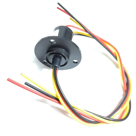 3 To 5 Wire Electrical Slip Ring 15A 22mm Rotary Collector Ring With 360 Degree Rotation Gold Gold Contacts Durable Commutator Joint For PTZ Cameras Data And Image Transmission High Current 30A Variant Available, black 5-wire lead