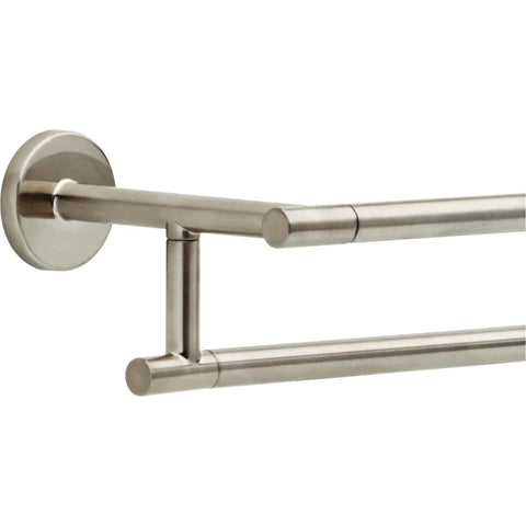 Trinsic 24 Inch Stainless Steel Double Wall Mount Towel Bar Bath Hardware Accessory With Brilliance Finish, side view