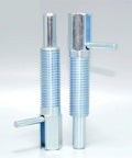 Top Shelf Stainless Steel Indexing Plunger Lever Lock Locating Pin M10 Metric Thread Spring Loaded Safety Pin, two pins showing different lengths.