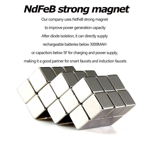 NdFeB strong magnets arranged in a cube formation for enhancing power generation capacity and compatible with smart faucets.