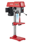 10 Inch Benchtop Drill Press With 5 Amp Variable Speed Motor And Led Light on a sturdy metal column for precise drilling.