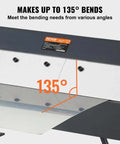 Box And Pan Brake 24 Inch Portable Metal Bender With 0 To 135 Degree Bending Handles shown at 135-degree angle