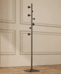 Freestanding Coat Rack With Seven Hooks And Sturdy Metal Base For Bags Hats And Coats Built To Last With High Temperature Paint