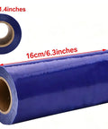 Top Shelf Heavy Duty Disposable Shoe Film Refill Rolls For Automatic Shoe Cover Dispenser Machine Hotel Lobby Cleanroom Straight Up Dustproof Waterproof Pe Plastic Wrap Three Roll Box, 16cm width, blue PE material.